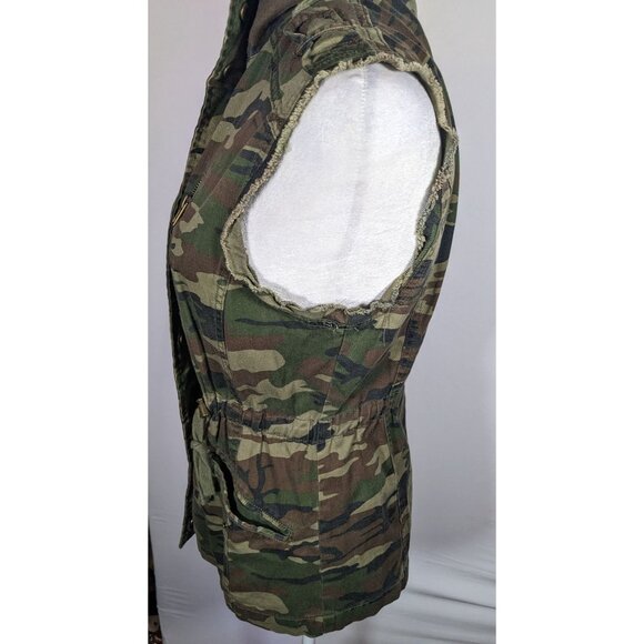 Anthropologie White Crow Camo Studded Utility Vest With Drawstring Waist - Picture 8 of 9